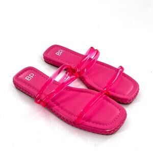 BP Viola Sandal 6 Pink NWOT Square Open Toe Jelly Flat Slide Travel Beach